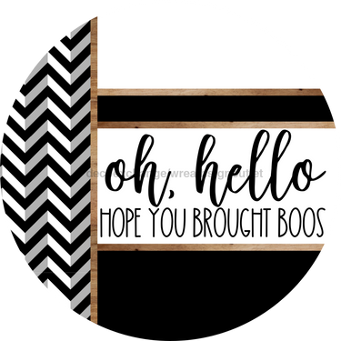 Chevron Door Hanger, Hello Brought Boos Door Hanger, DCO-01806-DH, 18